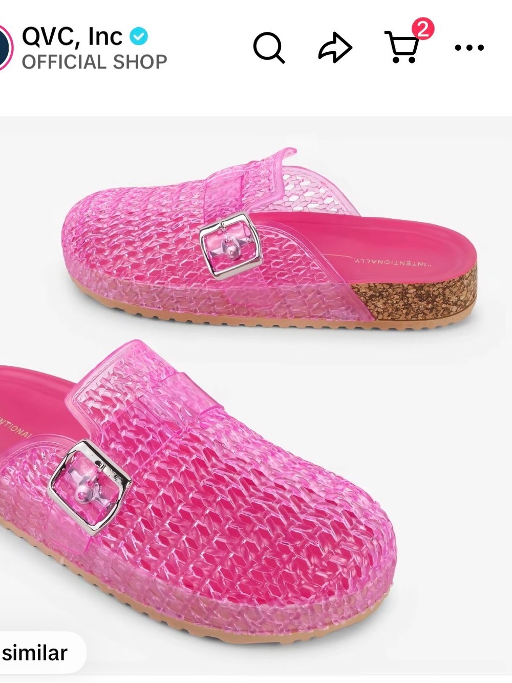 Bubblegum Pink Jelly Woven Slide Mules with Buckle - Picture 8 of 9